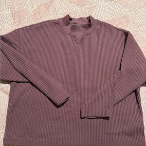 Gap long sleeve waffle knit cropped boxy top in S